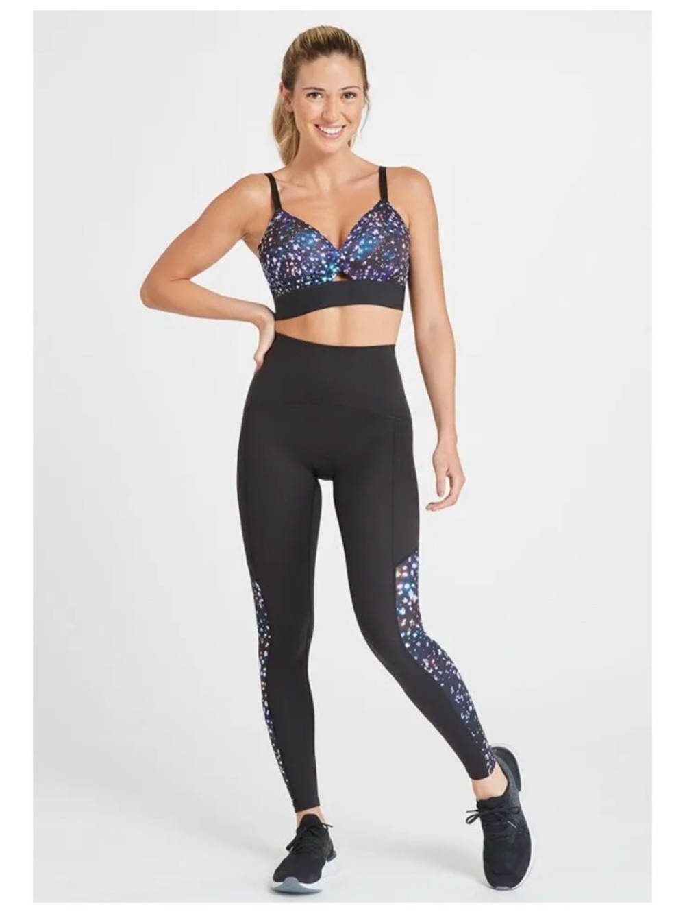Spanx Booty Boost Active Cosmic Print Leggings 3X Black